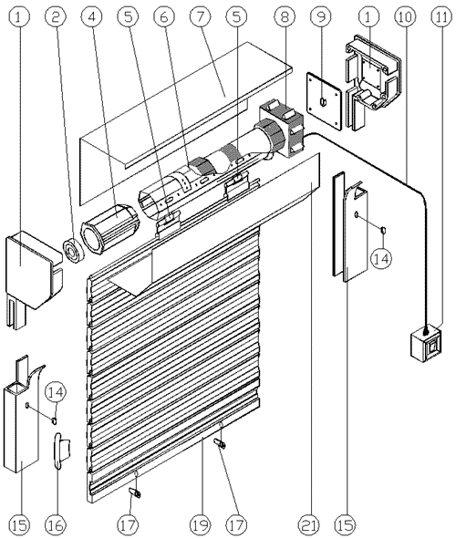 Комплектация жалюзи-роллет (рольставни) с электроприводомом